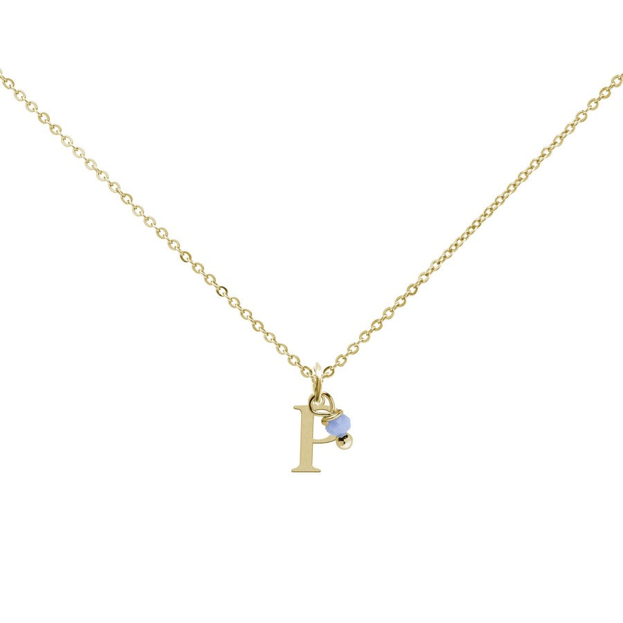 Colgante Charm Celeste de Acero con Inicial Grabada