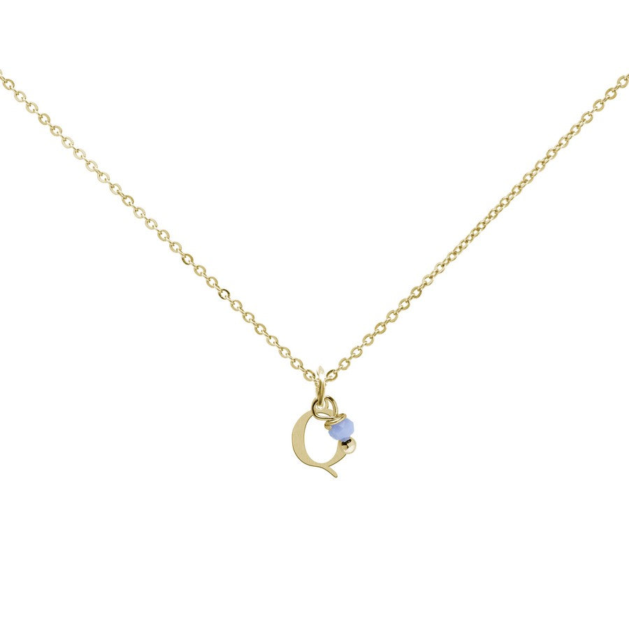 Colgante Charm Celeste de Acero con Inicial Grabada