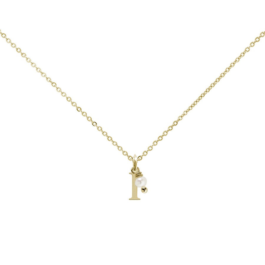 Colgante Charm Perla de Acero con Inicial Grabada
