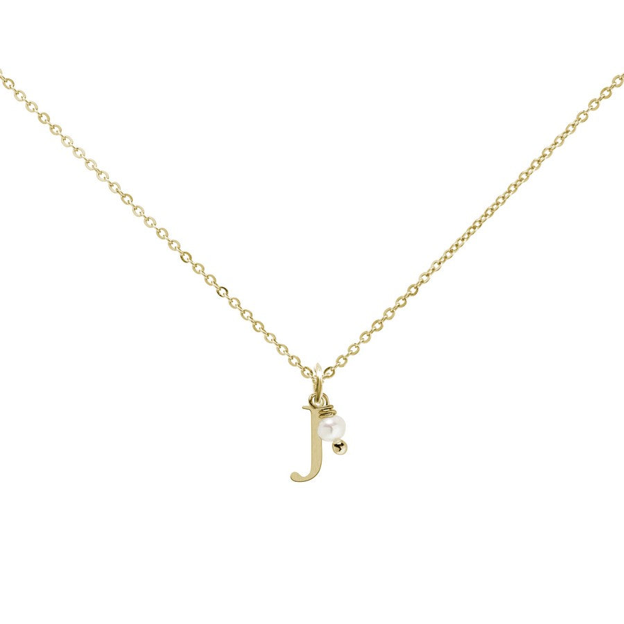 Colgante Charm Perla de Acero con Inicial Grabada