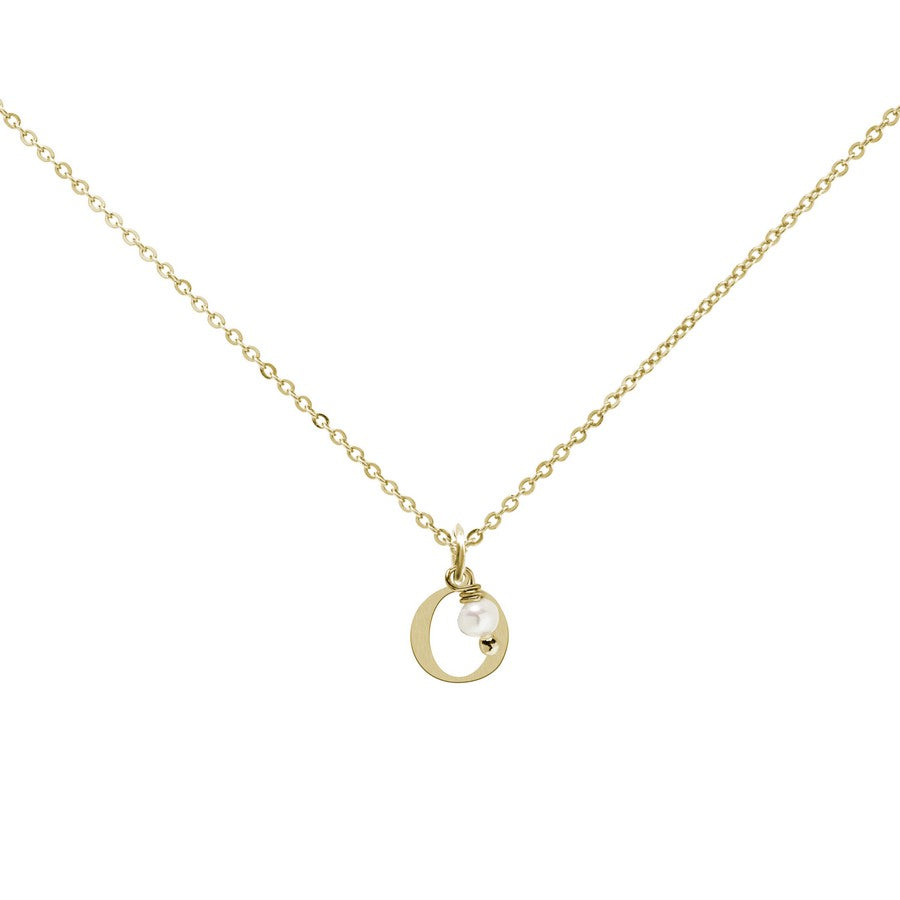 Colgante Charm Perla de Acero con Inicial Grabada