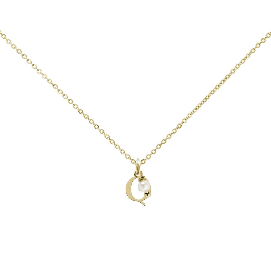 Colgante Charm Perla de Acero con Inicial Grabada