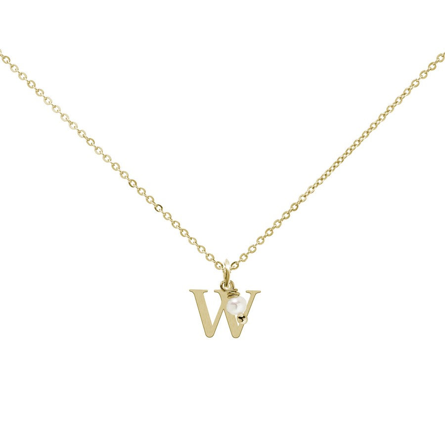 Colgante Charm Perla de Acero con Inicial Grabada
