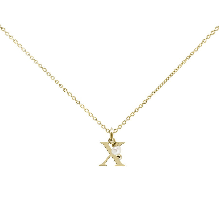 Colgante Charm Perla de Acero con Inicial Grabada