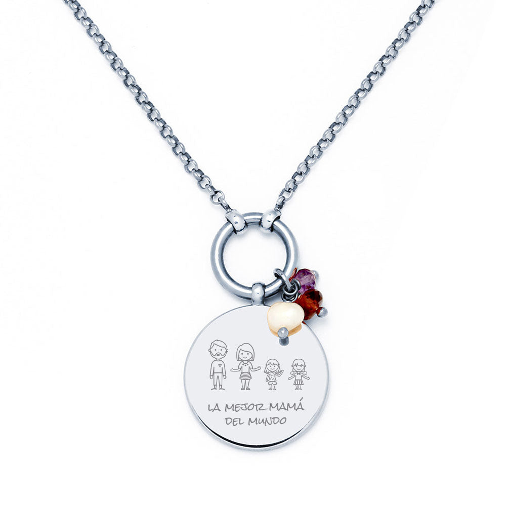 Collar La vie en rose de Plata 925 Personalizado