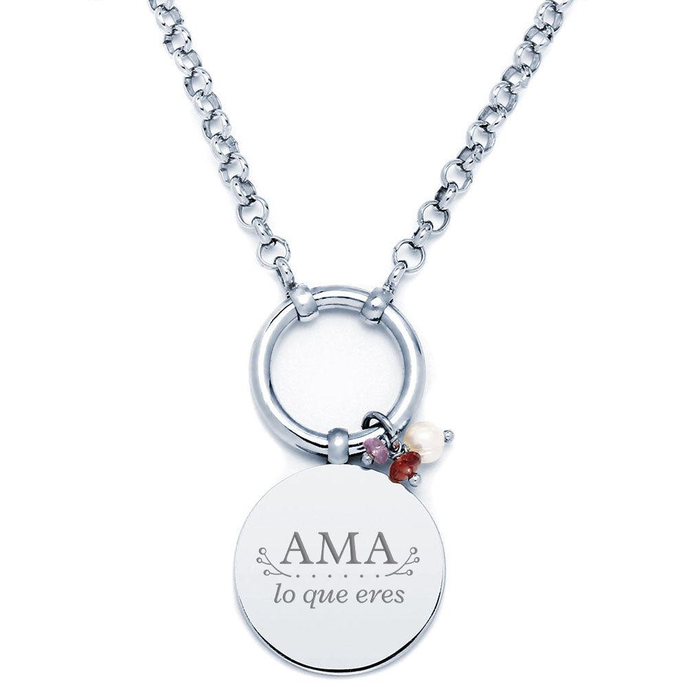 Collar La vie en rose de Plata 925 Personalizado