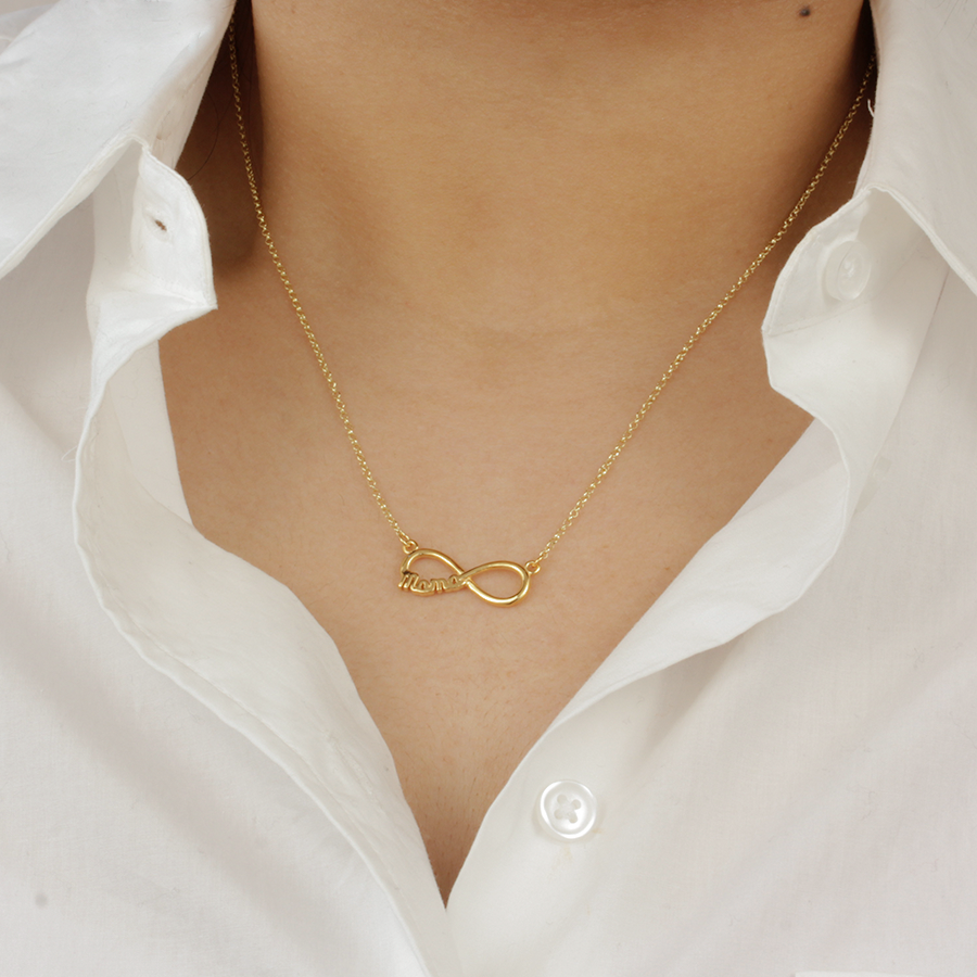 Collar Infinito Mamá de Plata 925 Personalizado