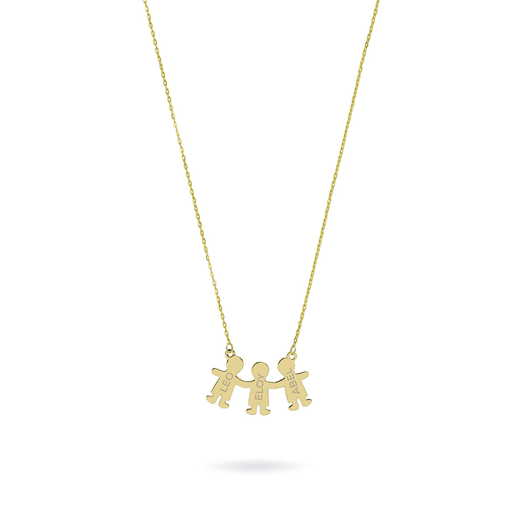 Collar de Oro 18K con Nombres de Hijos