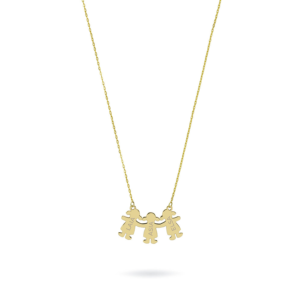 Collar de Oro 18K con Nombres de Hijos