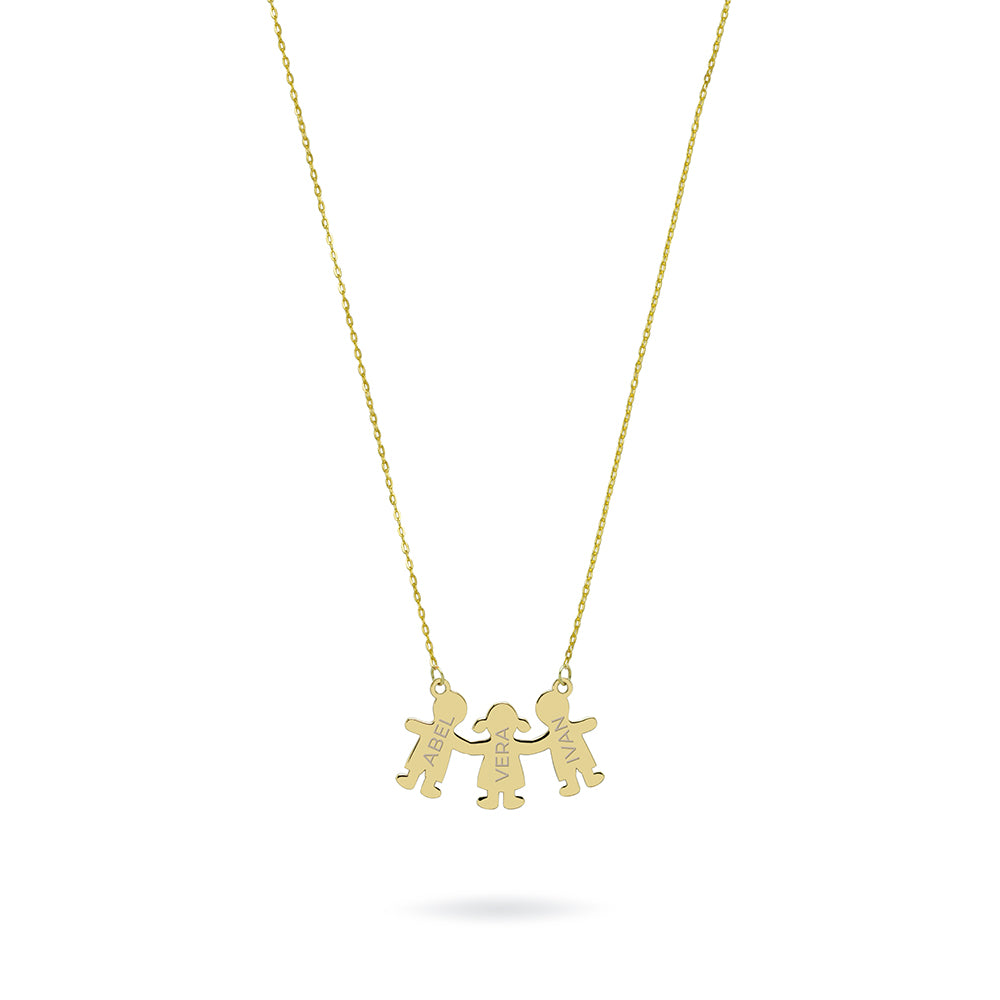 Collar de Oro 18K con Nombres de Hijos