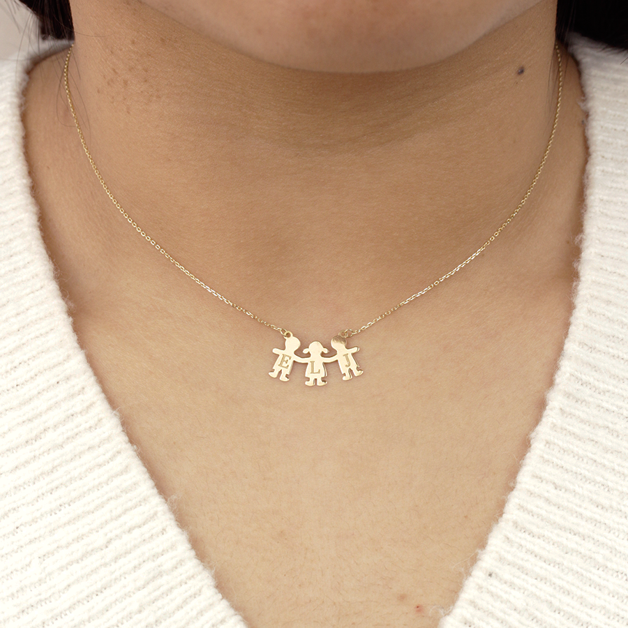 Collar de Oro 18K con Nombres de Hijos