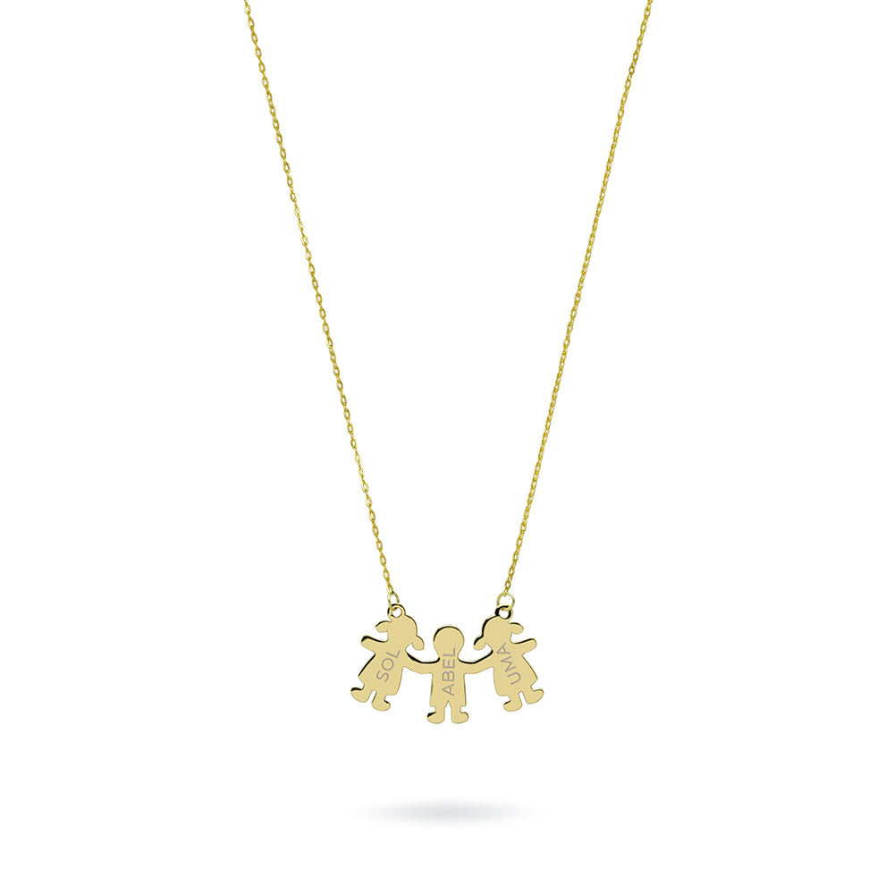 Collar de Oro 18K con Nombres de Hijos