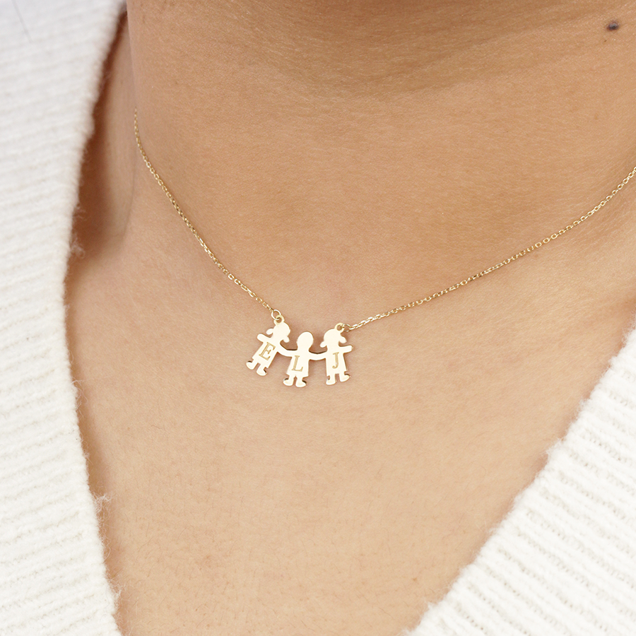 Collar de Oro 18K con Nombres de Hijos