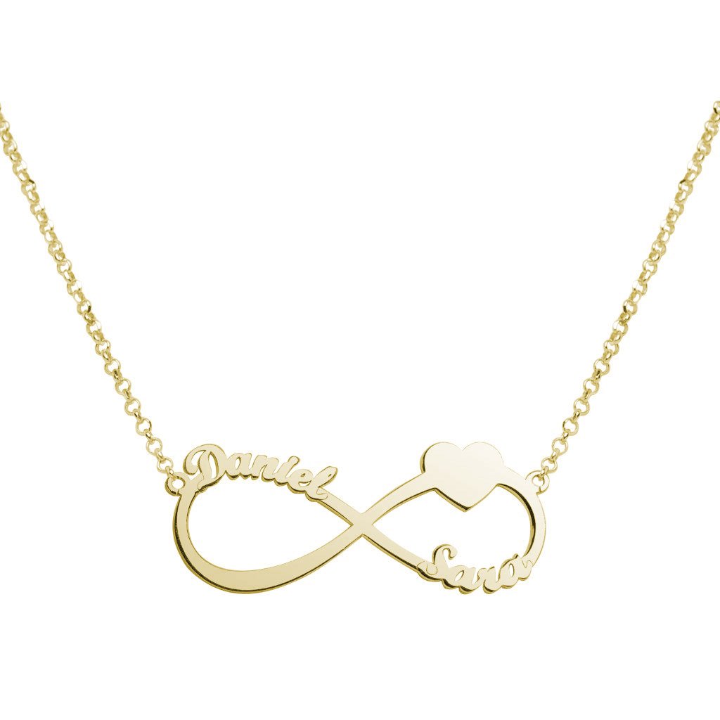 Collar Infinito Corazón de Plata 925 Personalizado