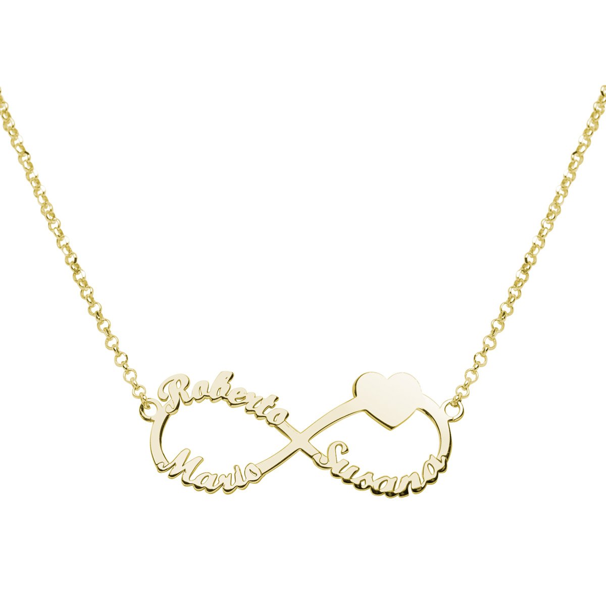 Collar Triple Corazón de Plata 925 Personalizado