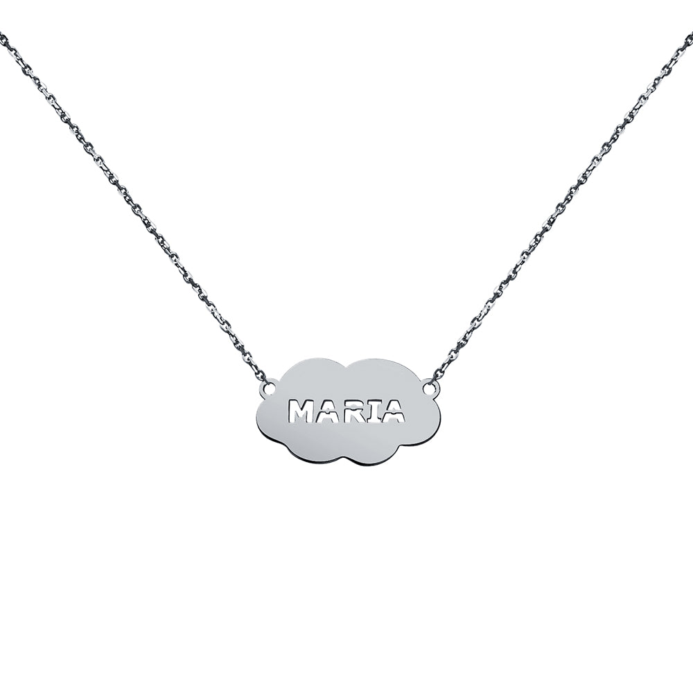 Collar Nube de Oro 18K con Nombre Grabado