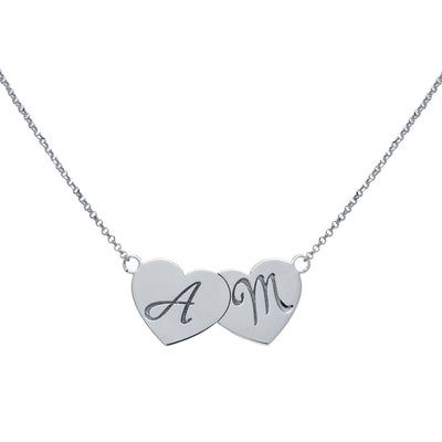 Collar Dos Corazones de Plata 925 Personalizado