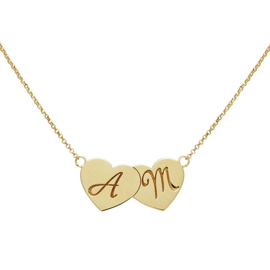 Collar Dos Corazones de Plata 925 Personalizado