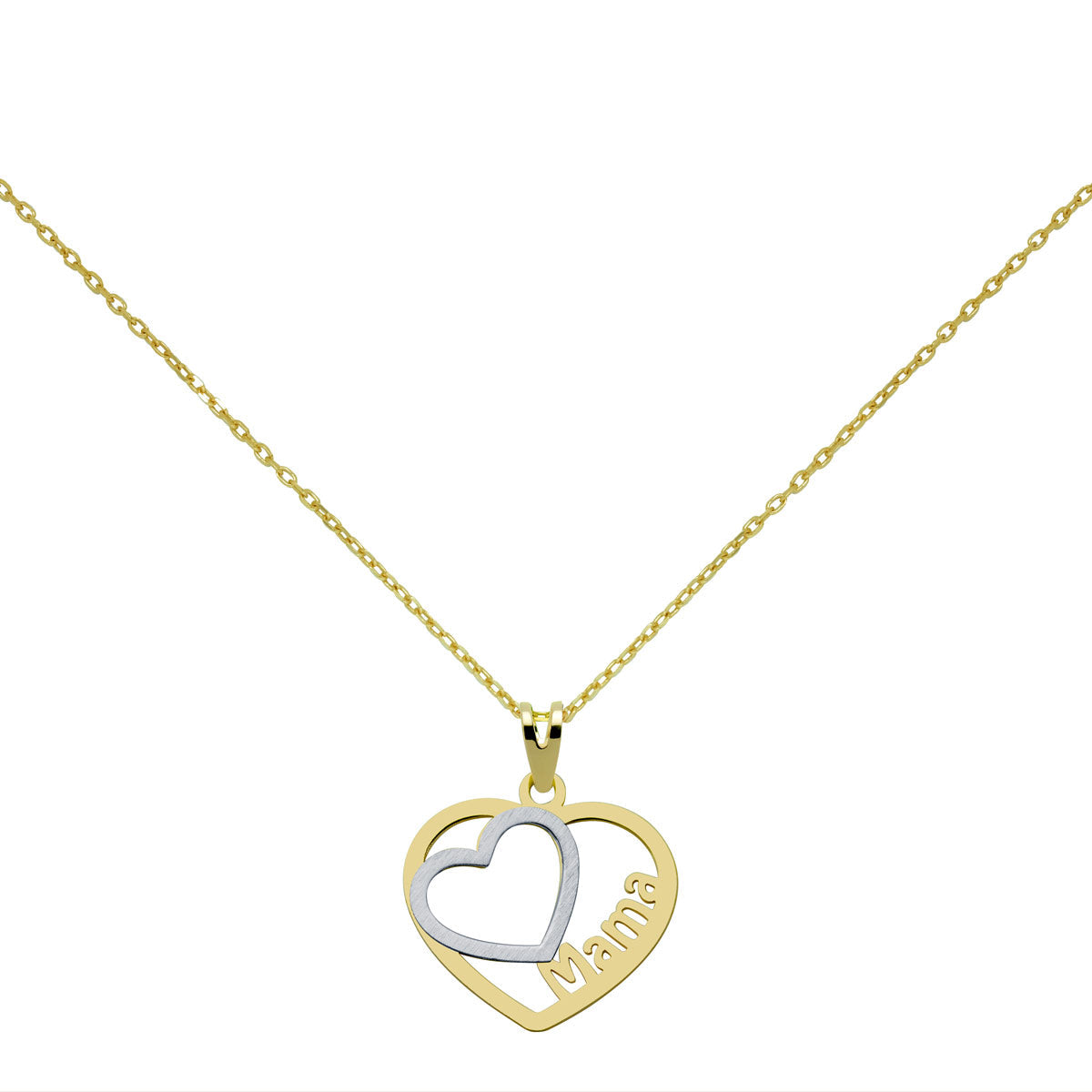 Collar Mamá Corazón Bicolor