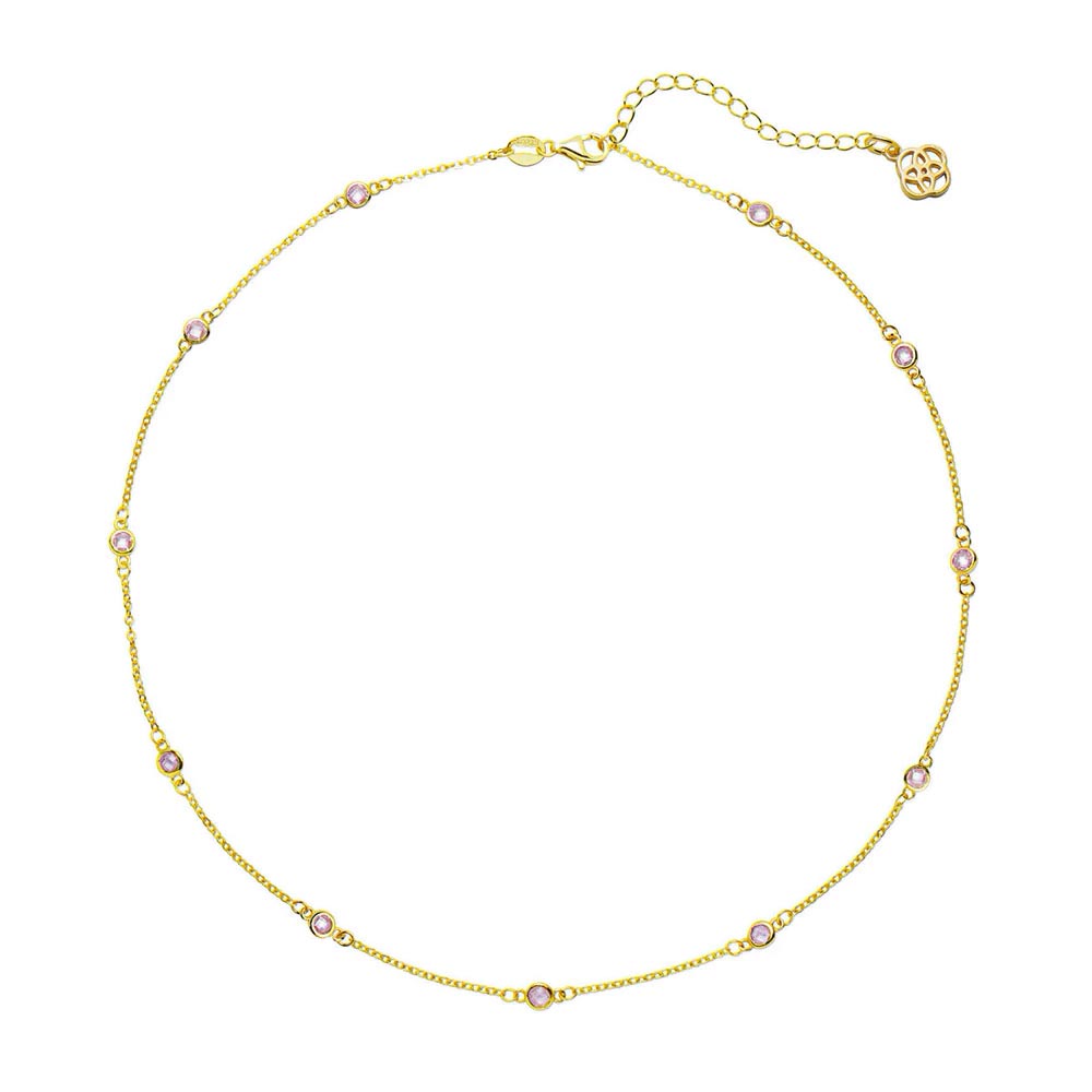 Collar de Plata 925 con Circonitas Violeta