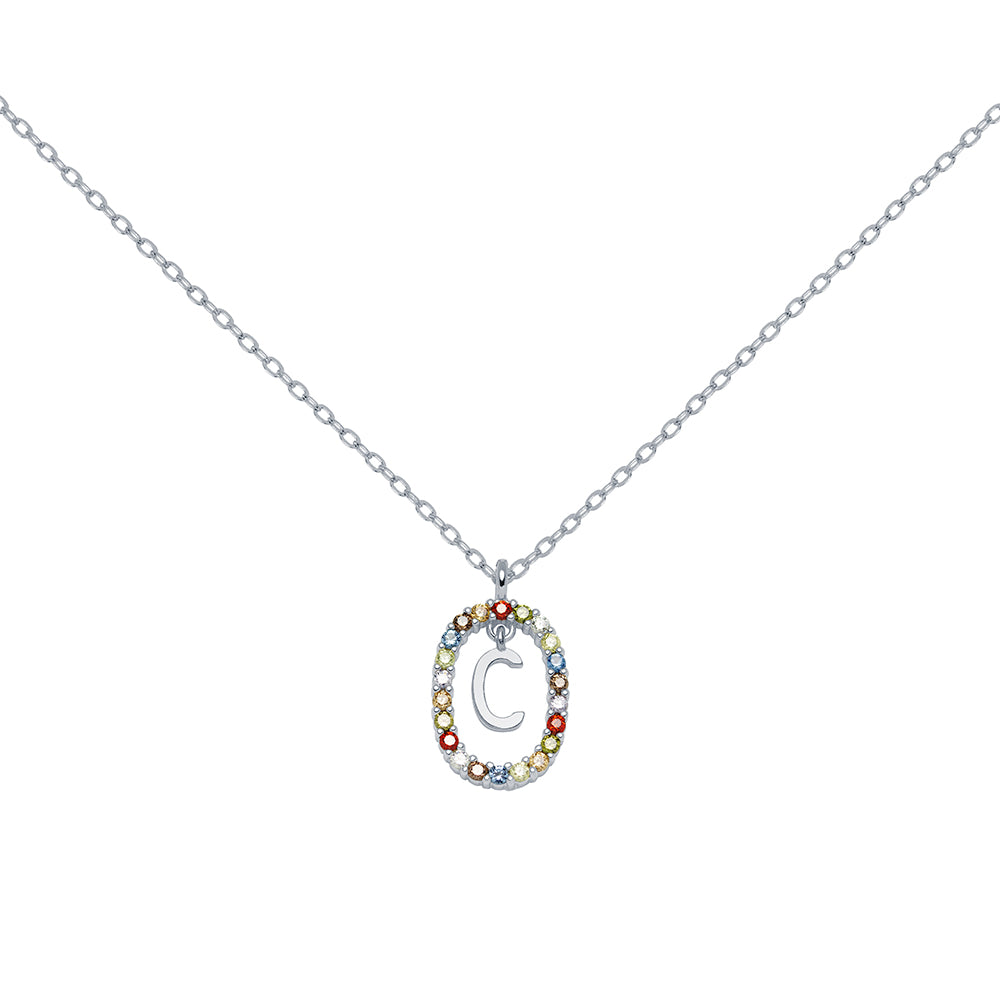Collar Esfera de Plata 925 con Inicial Grabada