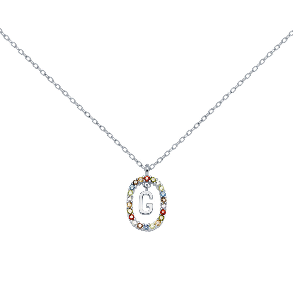 Collar Esfera de Plata 925 con Inicial Grabada