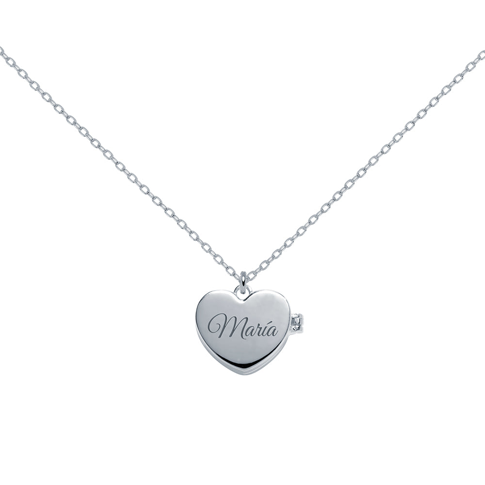 Collar Portafotos Love de Plata 925 con Foto Grabada