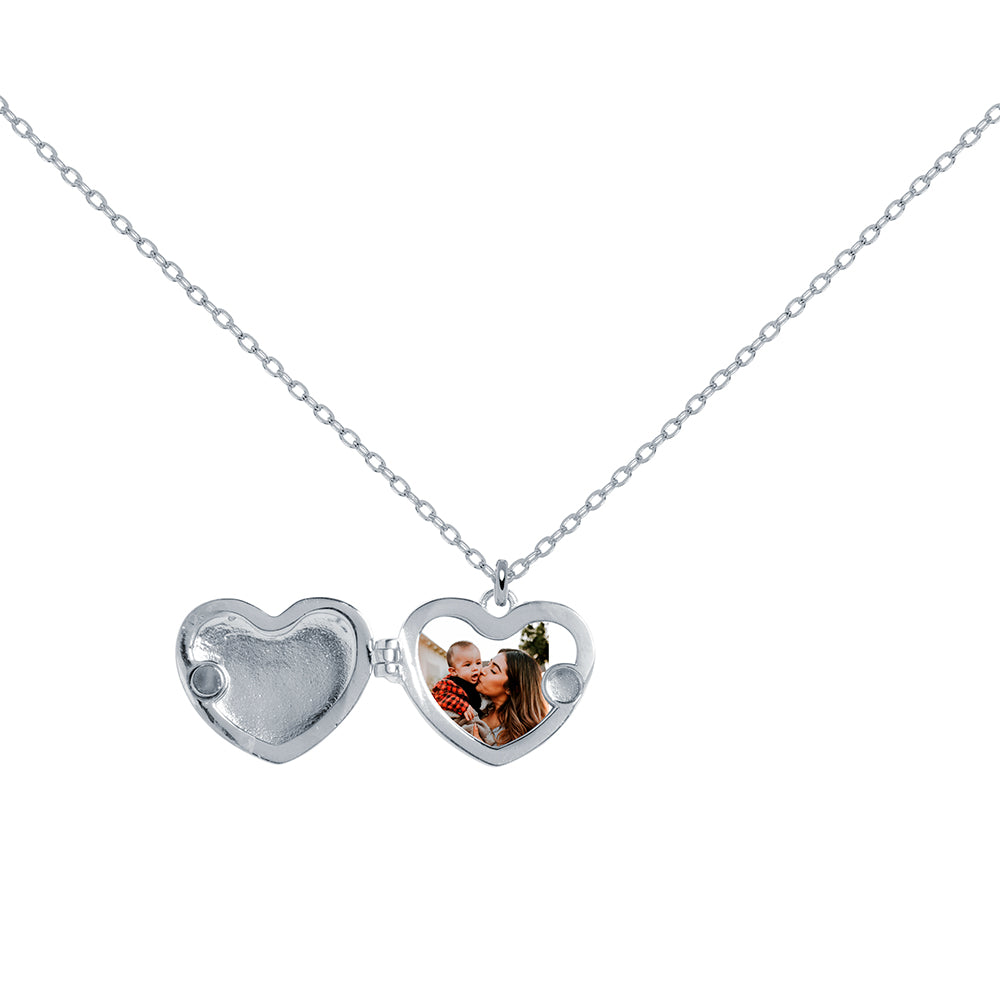 Collar Portafotos Love de Plata 925 con Foto Grabada