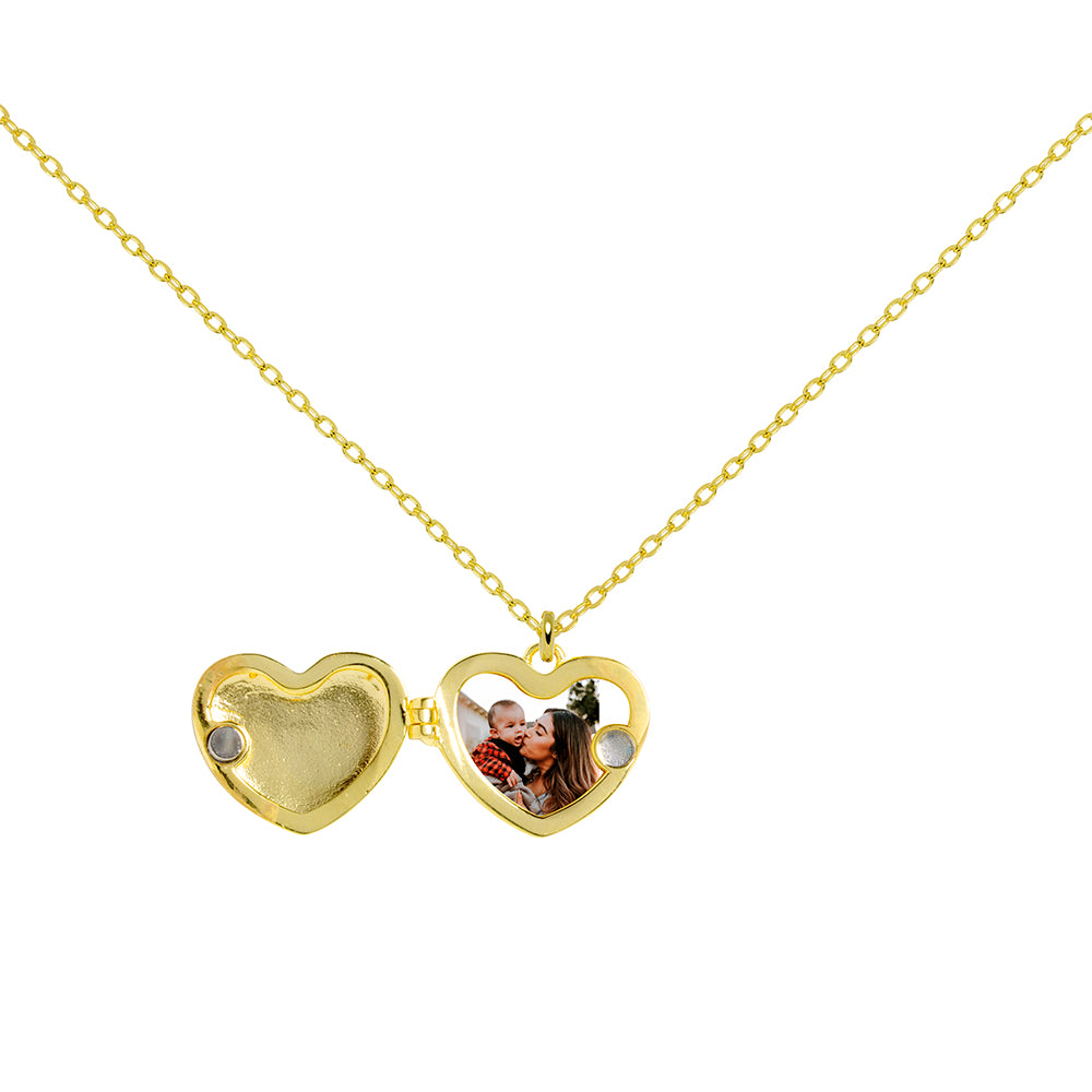 Collar Portafotos Love de Plata 925 con Foto Grabada