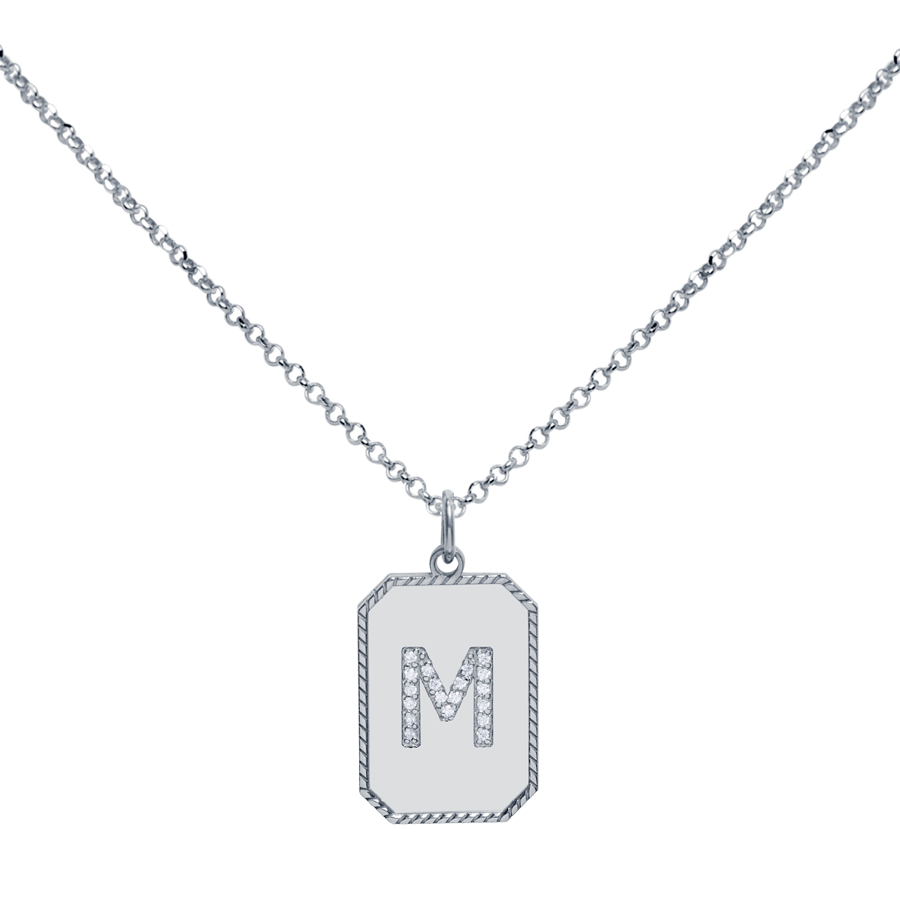 Collar con inicial Rectangular