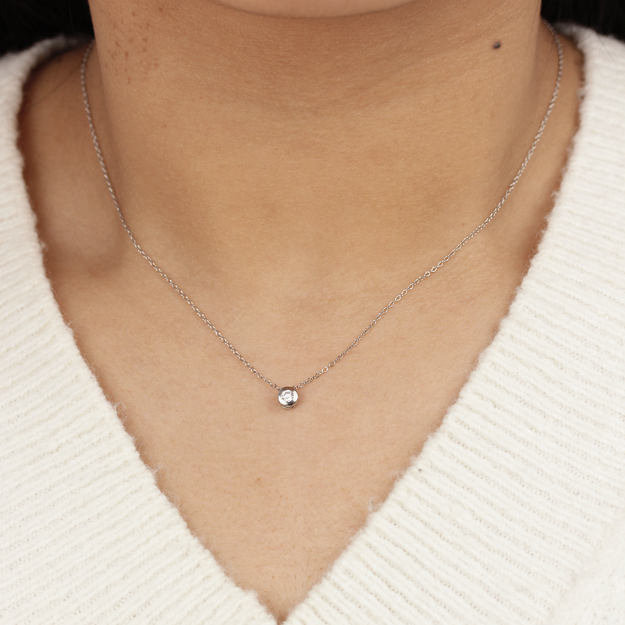 Collar Solitario 4mm bisel