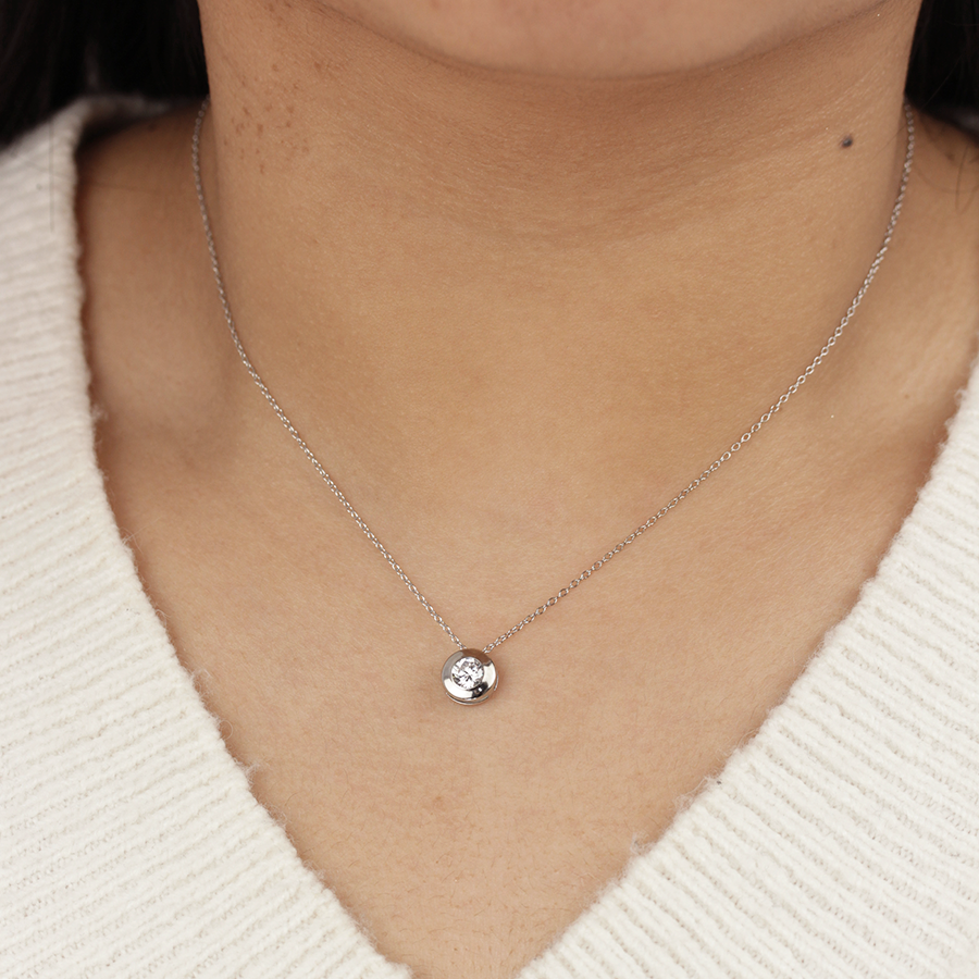 Collar Solitario 8mm bisel