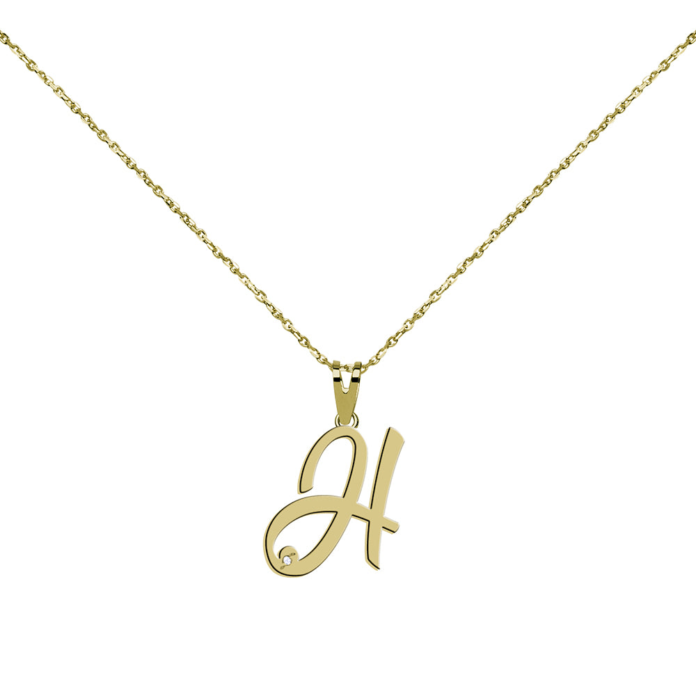 Collar de Oro con Inicial en Circonitas
