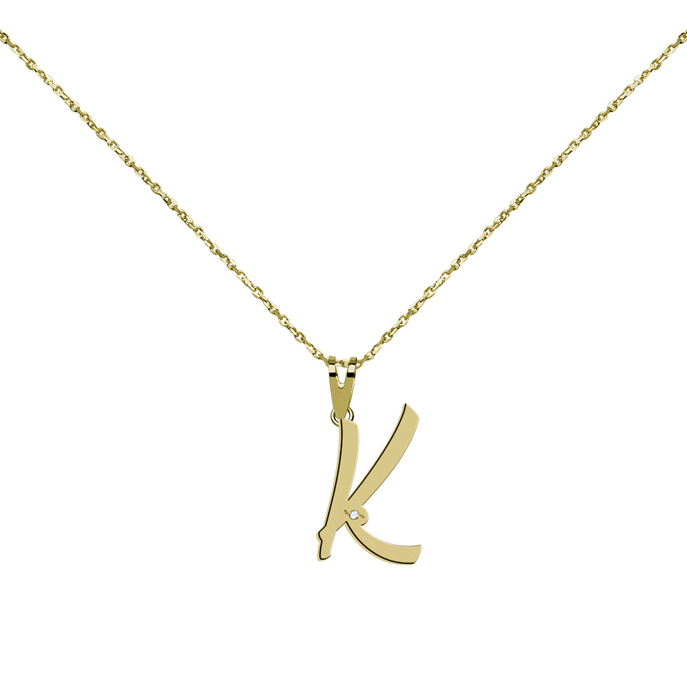 Collar de Oro con Inicial en Circonitas