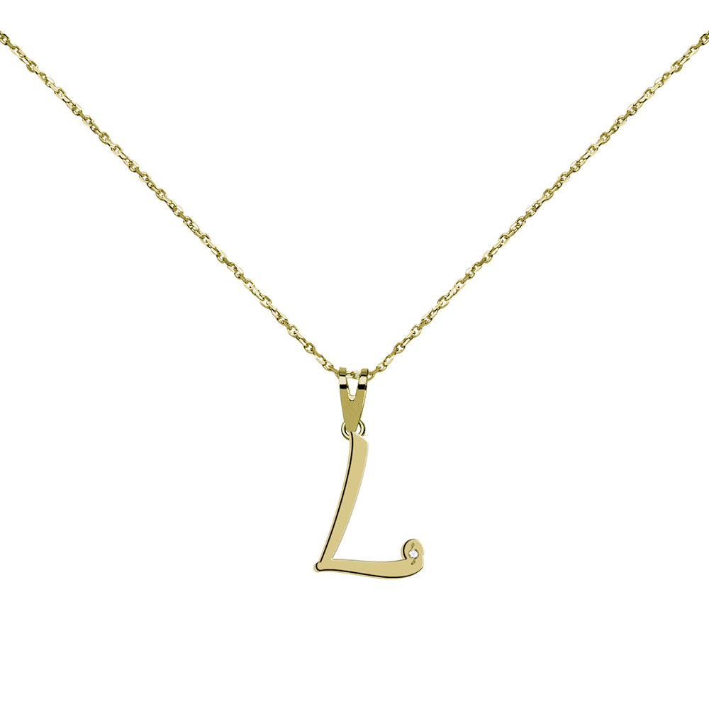 Collar de Oro con Inicial en Circonitas