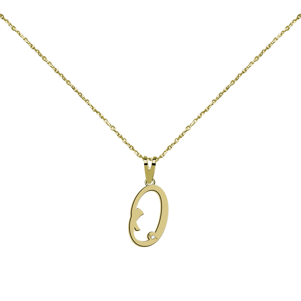 Collar de Oro con Inicial en Circonitas