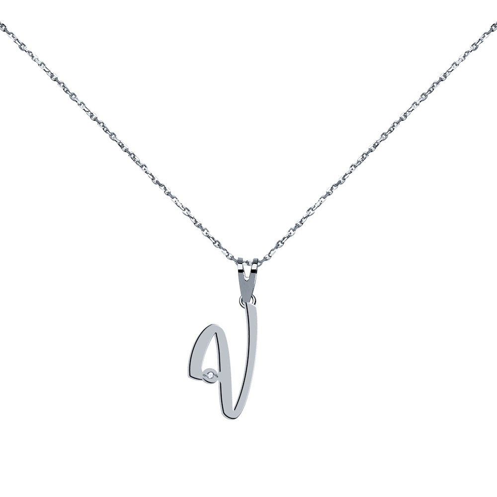 Collar de Oro con Inicial en Circonitas