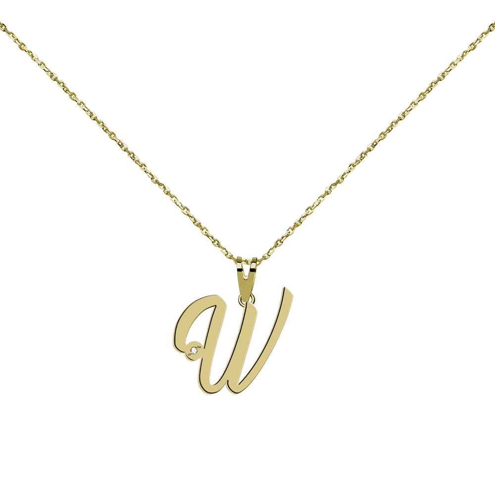 Collar de Oro con Inicial en Circonitas