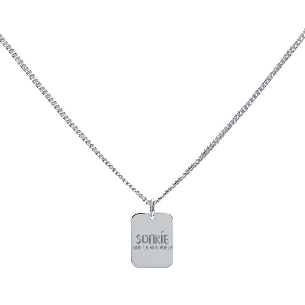 Collar Personalizable Medalla Trendy Plata