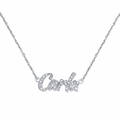 Collar de Oro 18K con Nombre Grabado y Diamantes