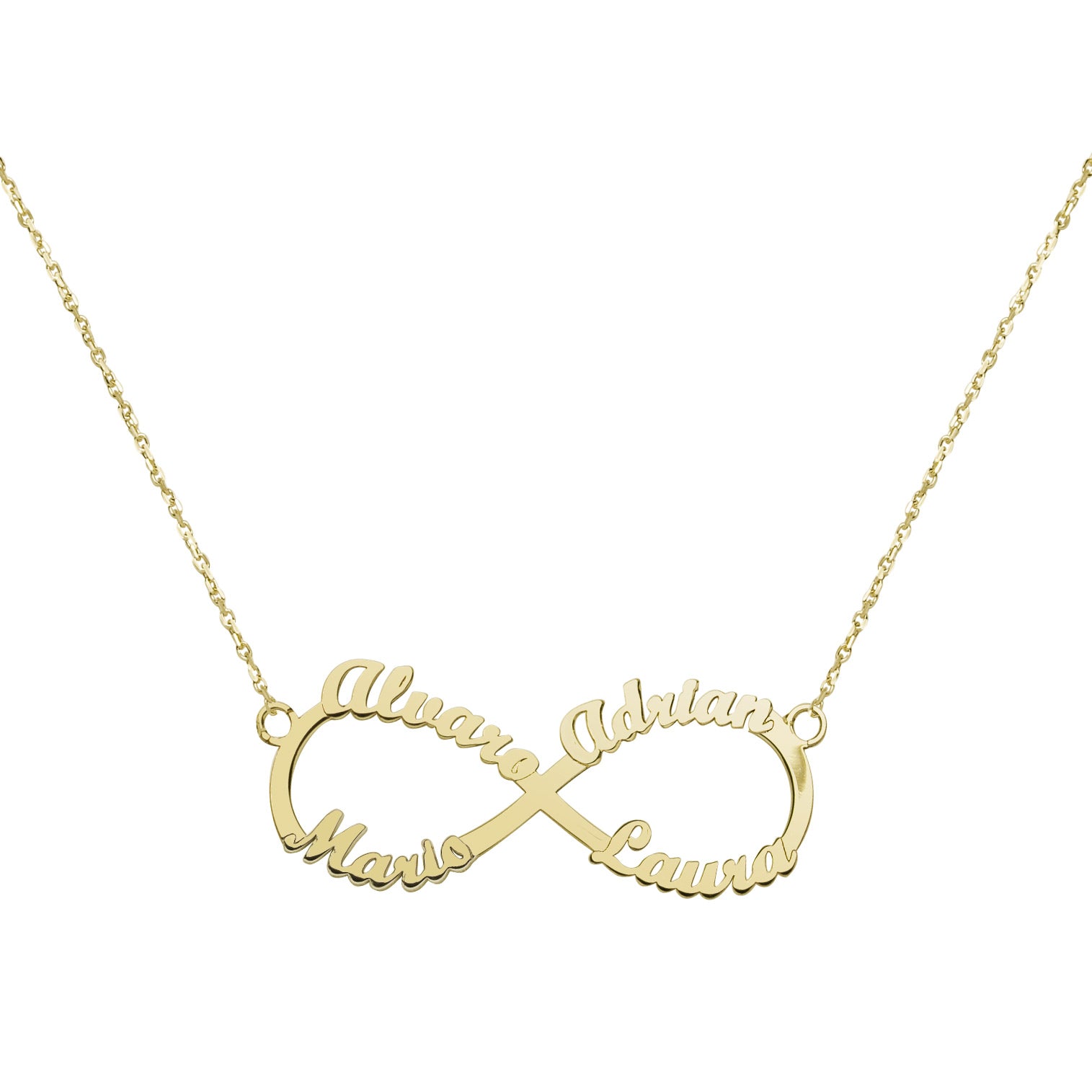 Collar Infinito de Plata 925 con Nombres Grabados