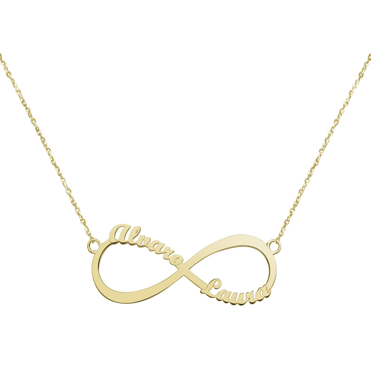 Collar Infinito Doble de Plata 925 Personalizado
