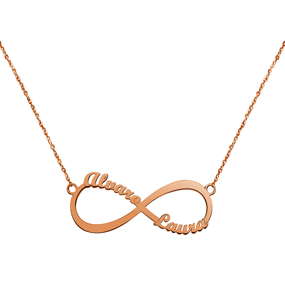 Collar Infinito Doble de Oro 18K Personalizado