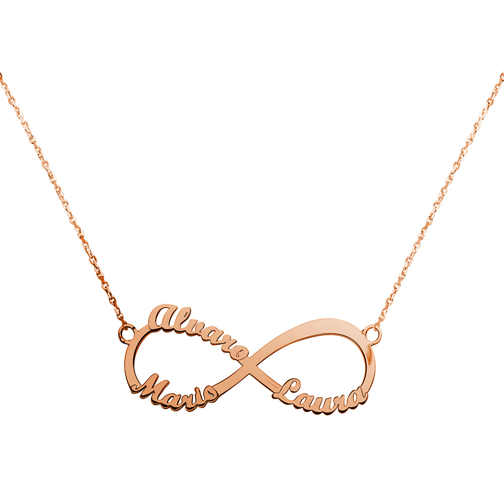 Collar Infinito Triple de Oro Personalizado