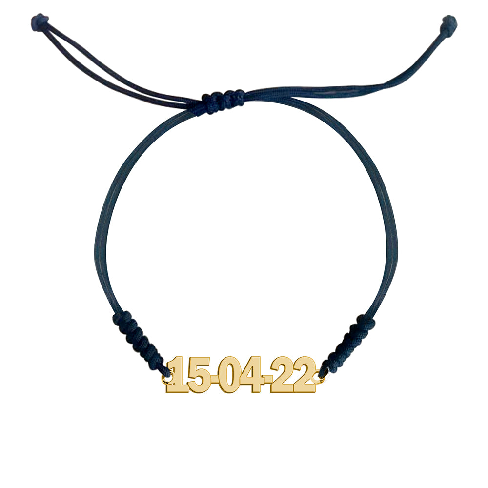 Pulsera con Fecha Sans Serif Macramé