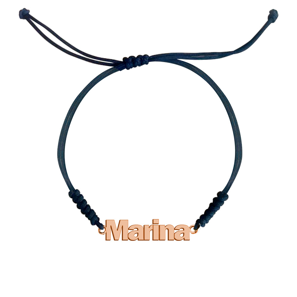Pulsera Macramé de Oro con Nombre Grabado