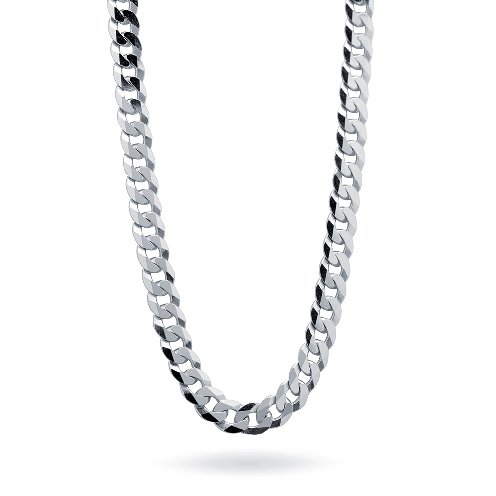 Collar Barbada Plana de Plata 925 para Hombre