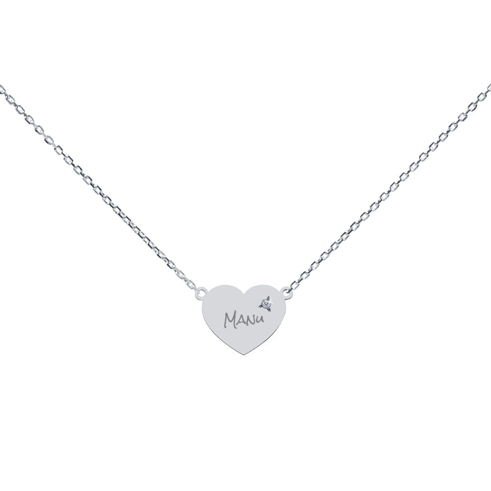 Collar Corazón con Diamante