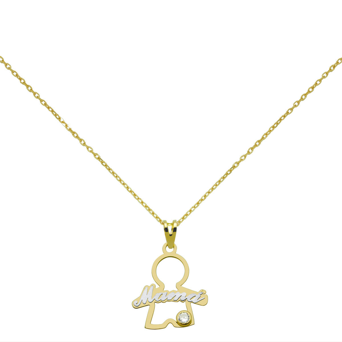 Collar Mamá Niño de Oro Personalizado