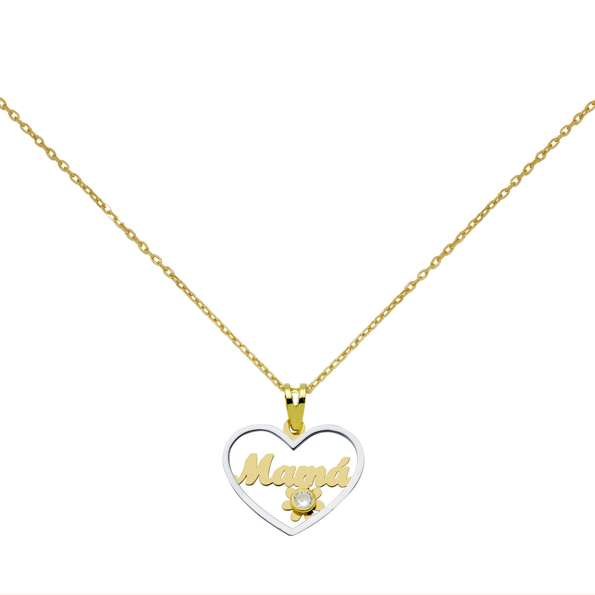 Collar Mamá Corazón Flor